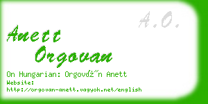 anett orgovan business card